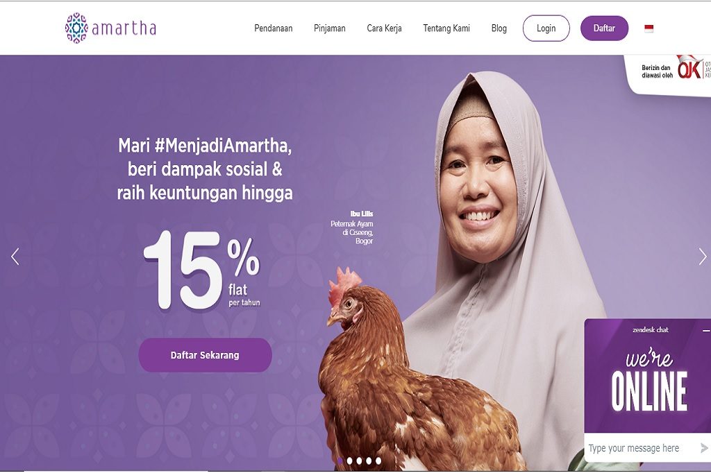 Fintech Amartha Tercatat Salurkan Dana