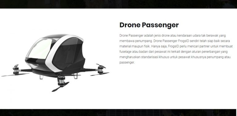 Frogs Perkenalkan Drone Berpenumpang Buatan Jogja