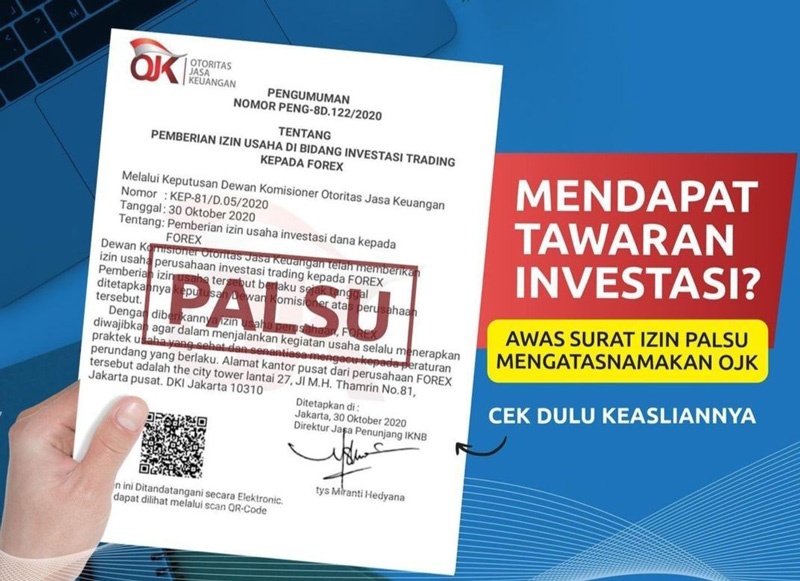 Cek Surat Izin Palsu Tawaran Investasi