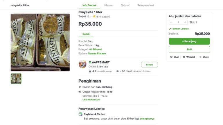 minyakita dijual online