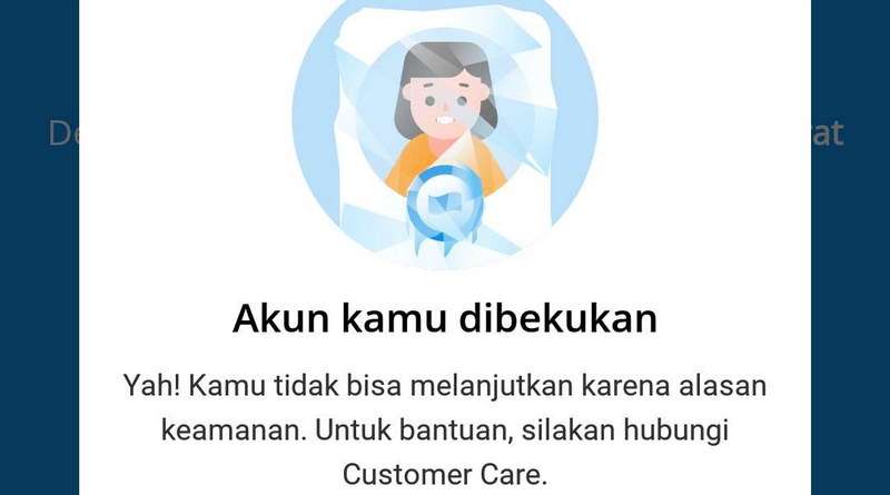 Ciri Akun Dana Dibekukan, Contoh Notifikasi Dibekukan