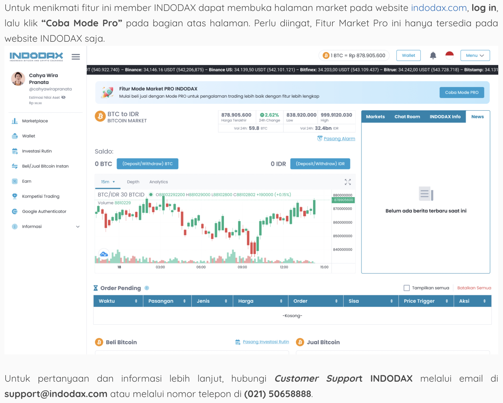 INDODAX Market Pro: 100+ Fitur Canggih untuk Tingkatkan Profit Trading Anda